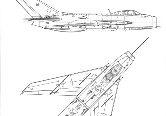 Mikoyan, Gurevich Mig-19 drawings (figures) of the aircraft